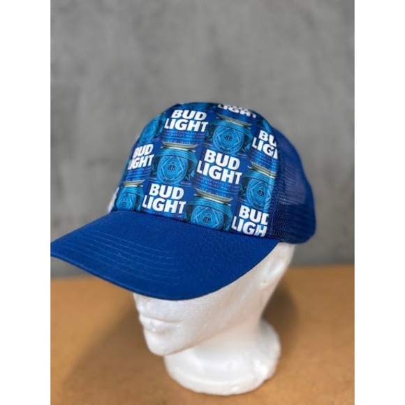 bud light Other - Bud Light Blue Beer Can Graphic Trucker Hat Snapback Mesh‎ Cap One Size